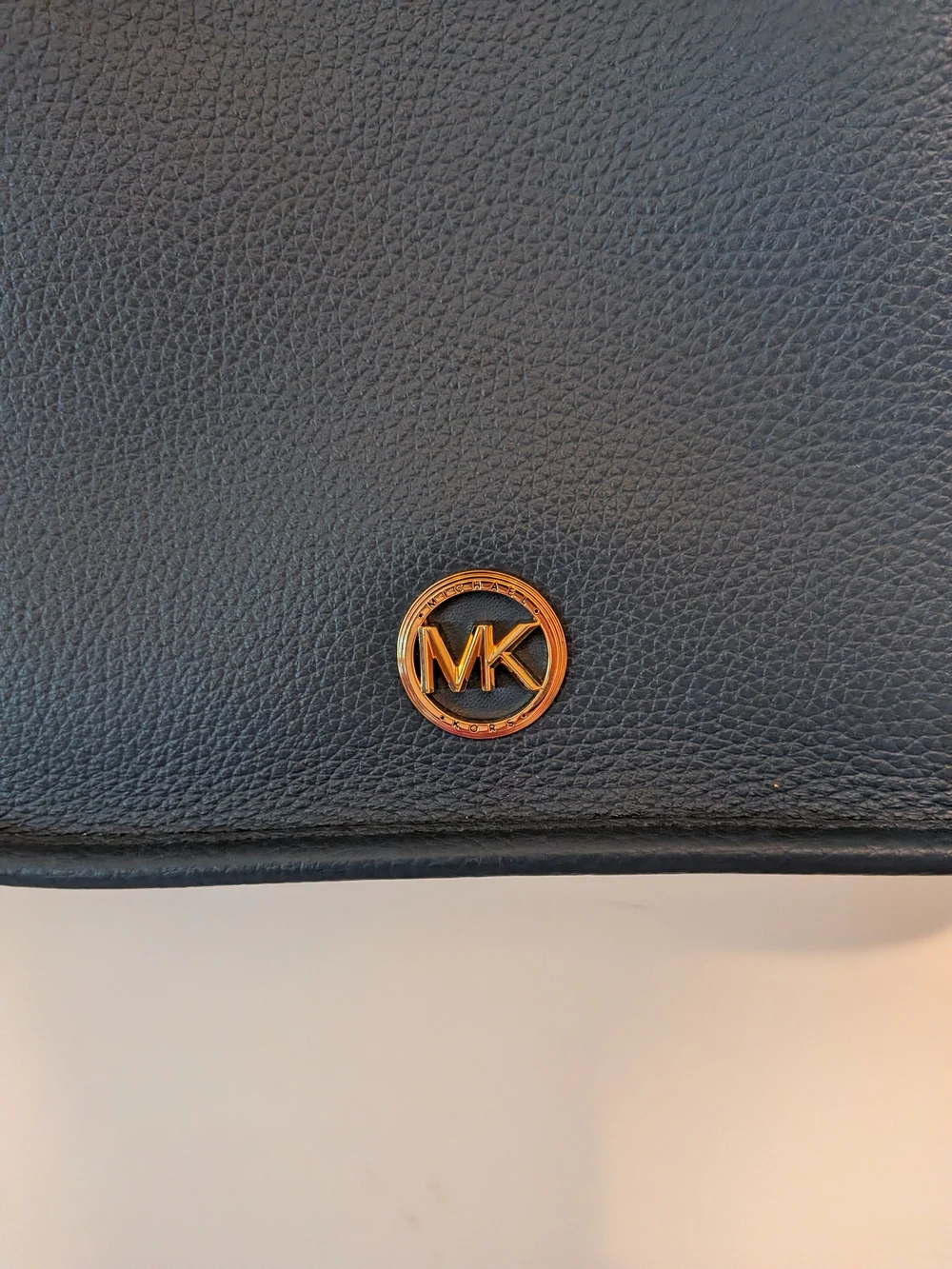 Michael Kors Blue Pebbled Leather Crossbody Bag